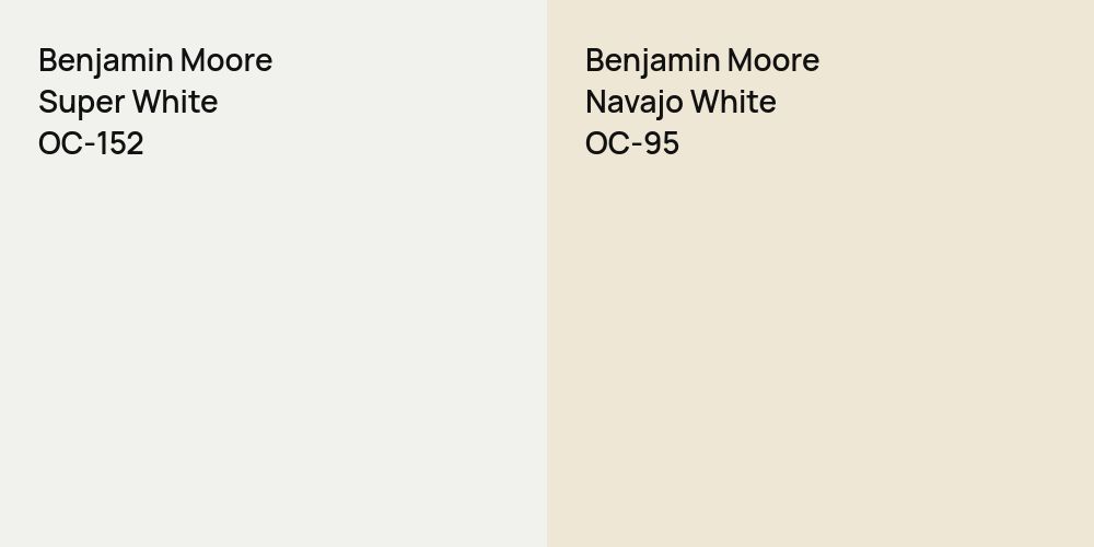 Benjamin Moore Super White vs. Benjamin Moore Navajo White