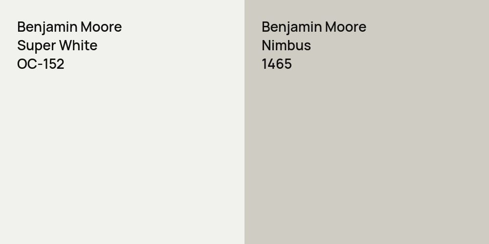 Benjamin Moore Super White vs. Benjamin Moore Nimbus