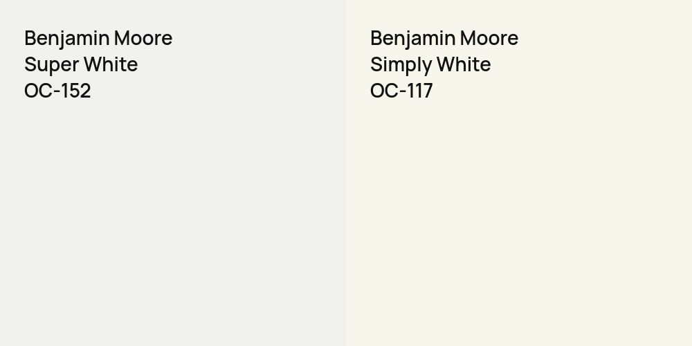 Benjamin Moore Super White vs. Benjamin Moore Simply White