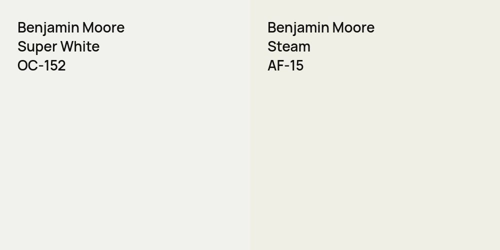 Benjamin Moore Super White vs. Benjamin Moore Steam