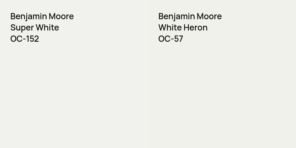 Benjamin Moore Super White vs. Benjamin Moore White Heron