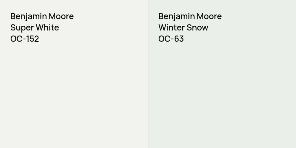 Benjamin Moore Super White vs. Benjamin Moore Winter Snow