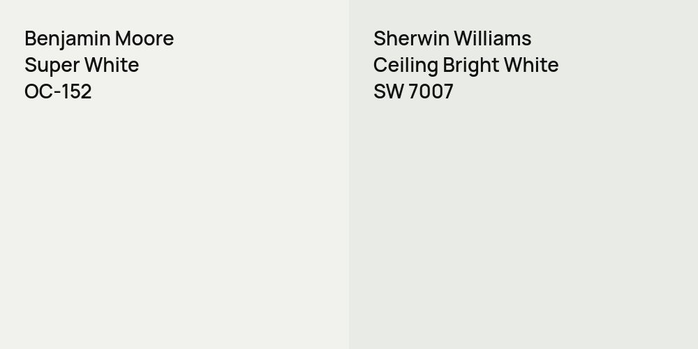 Benjamin Moore Super White vs. Sherwin Williams Ceiling Bright White