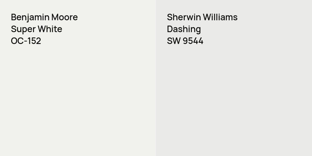 Benjamin Moore Super White vs. Sherwin Williams Dashing