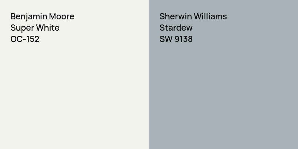 Benjamin Moore Super White vs. Sherwin Williams Stardew