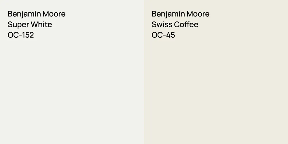 Benjamin Moore Super White vs. Benjamin Moore Swiss Coffee