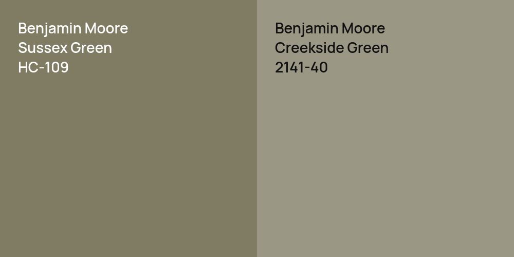 Benjamin Moore Sussex Green vs. Benjamin Moore Creekside Green