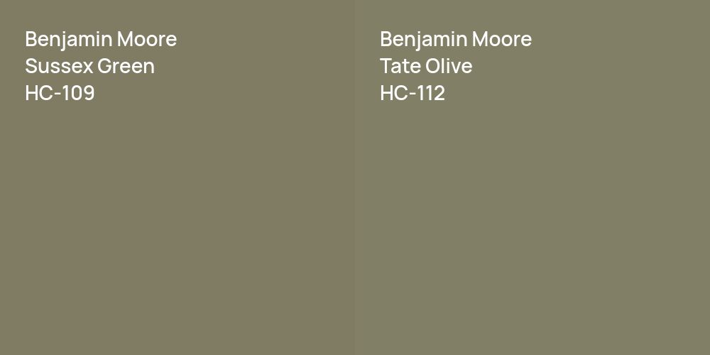 Benjamin Moore Sussex Green vs. Benjamin Moore Tate Olive