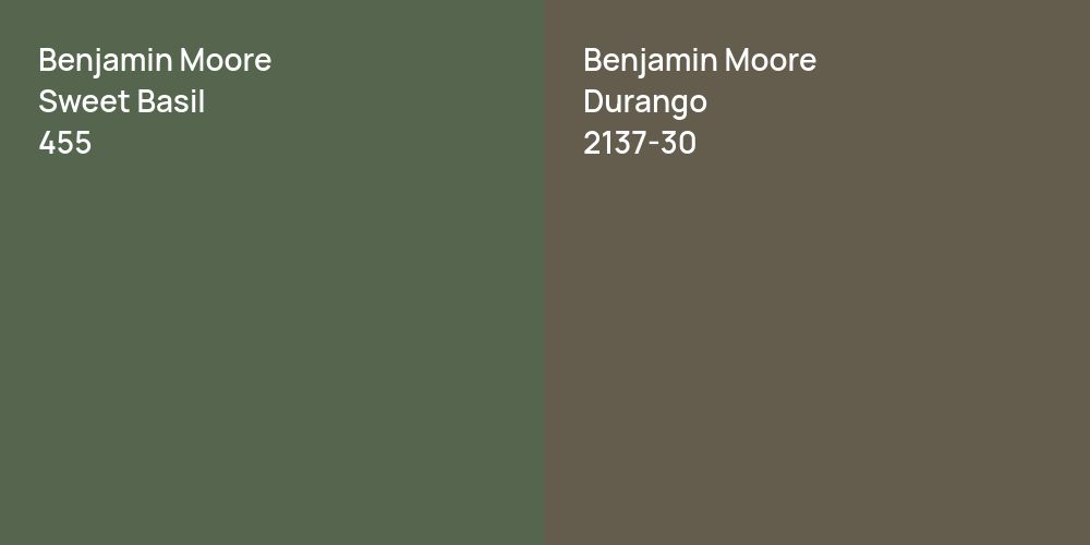 Benjamin Moore Sweet Basil vs. Benjamin Moore Durango