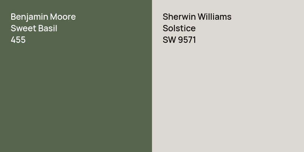 Benjamin Moore Sweet Basil vs. Sherwin Williams Solstice