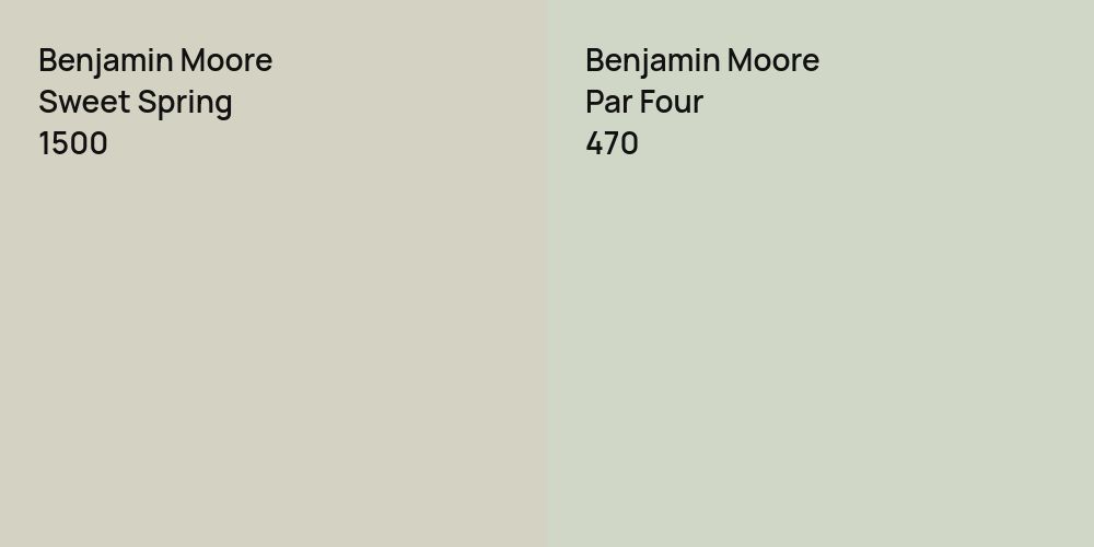 Benjamin Moore Sweet Spring vs. Benjamin Moore Par Four