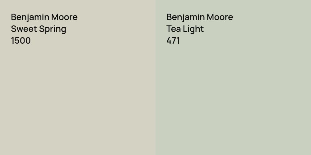 Benjamin Moore Sweet Spring vs. Benjamin Moore Tea Light