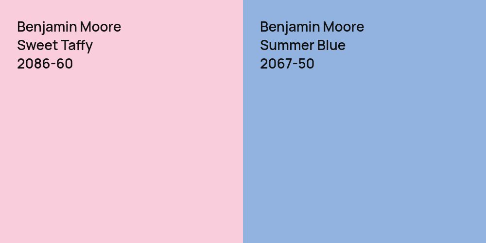 Benjamin Moore Sweet Taffy vs. Benjamin Moore Summer Blue