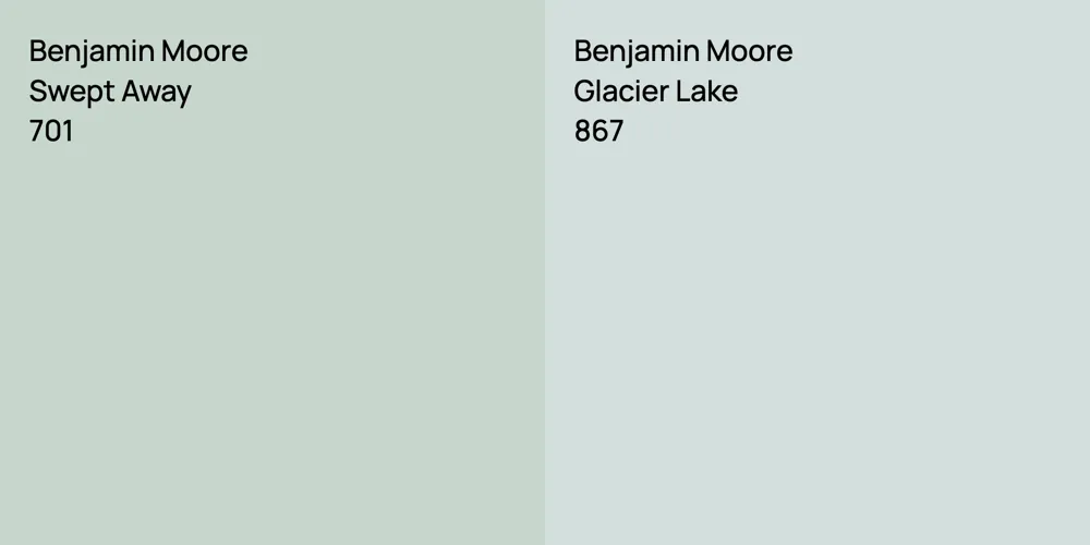 Benjamin Moore Swept Away vs. Benjamin Moore Glacier Lake