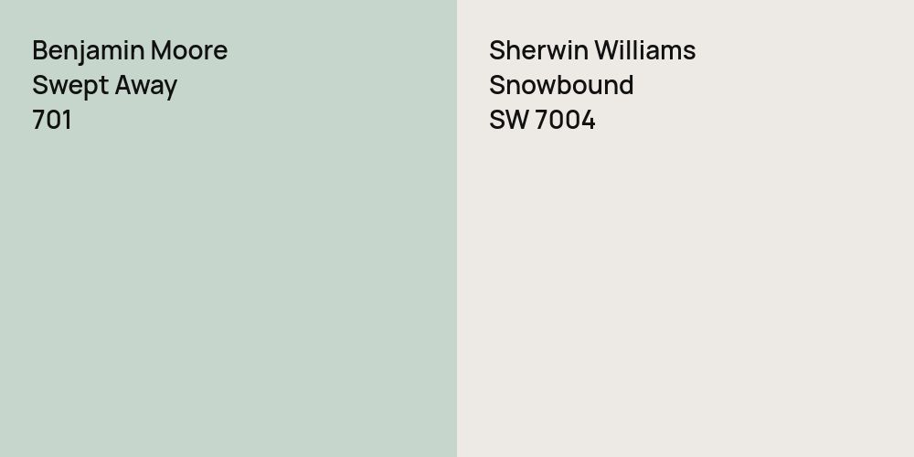 Benjamin Moore Swept Away vs. Sherwin Williams Snowbound