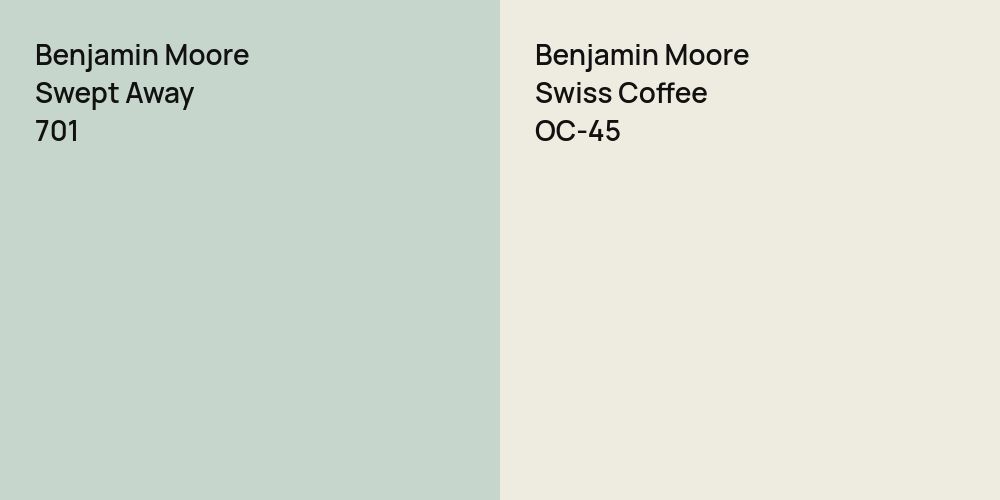 Benjamin Moore Swept Away vs. Benjamin Moore Swiss Coffee