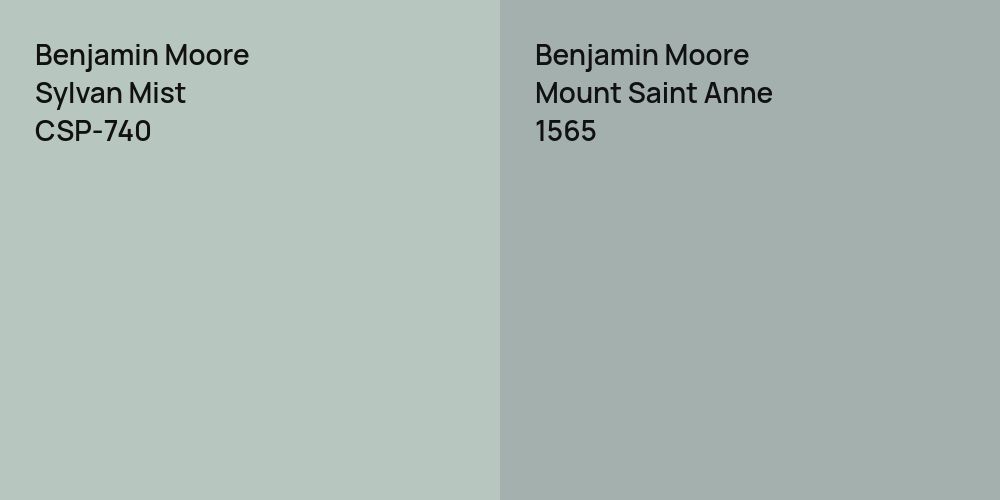 Benjamin Moore Sylvan Mist vs. Benjamin Moore Mount Saint Anne