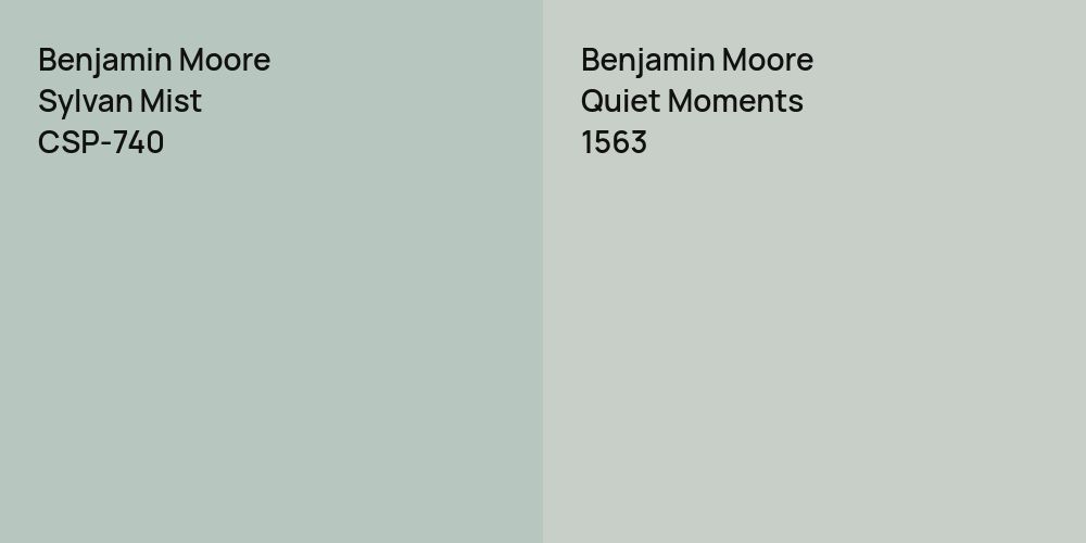 Benjamin Moore Sylvan Mist vs. Benjamin Moore Quiet Moments