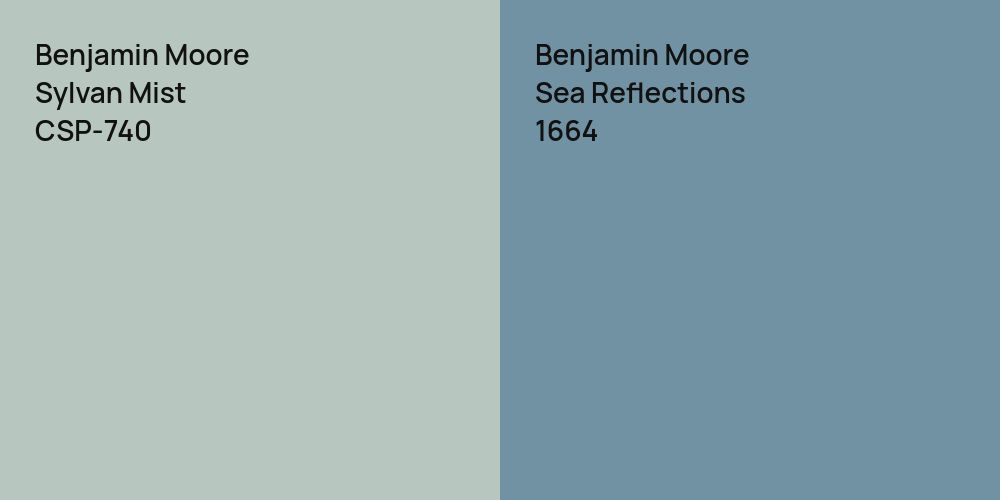 Benjamin Moore Sylvan Mist vs. Benjamin Moore Sea Reflections