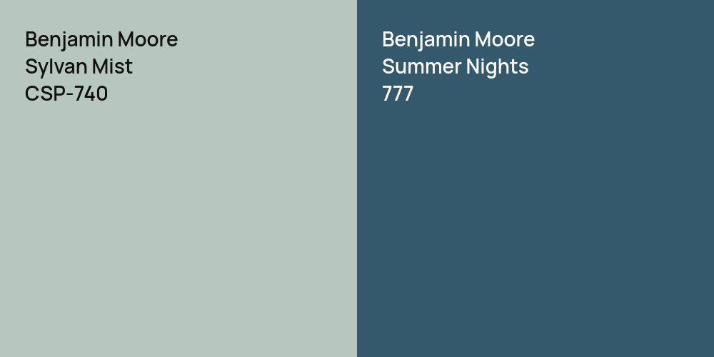 Benjamin Moore Sylvan Mist vs. Benjamin Moore Summer Nights