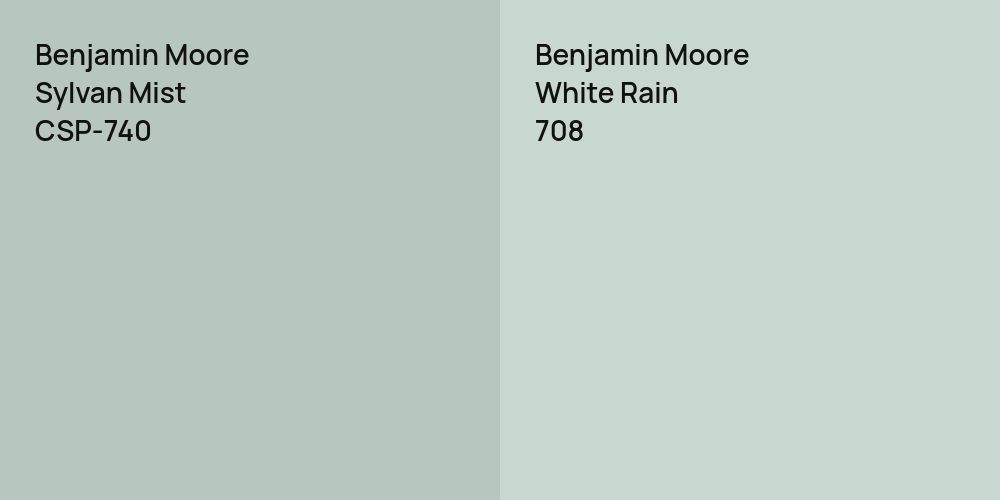 Benjamin Moore Sylvan Mist vs. Benjamin Moore White Rain