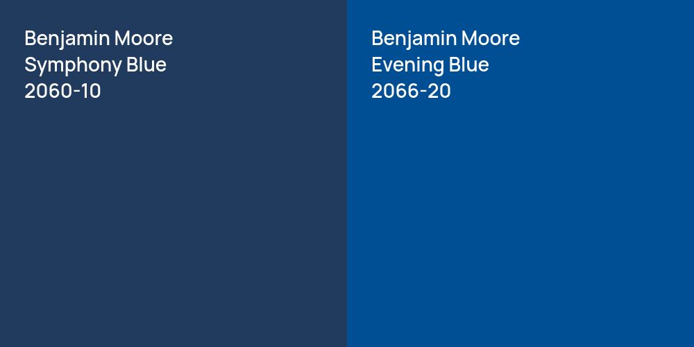 Benjamin Moore Symphony Blue vs. Benjamin Moore Evening Blue