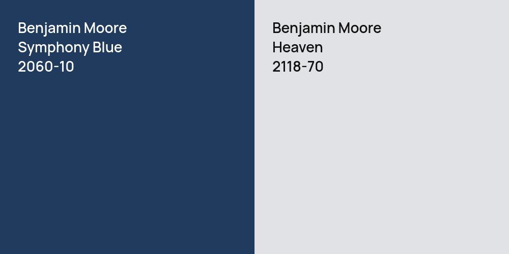 Benjamin Moore Symphony Blue vs. Benjamin Moore Heaven