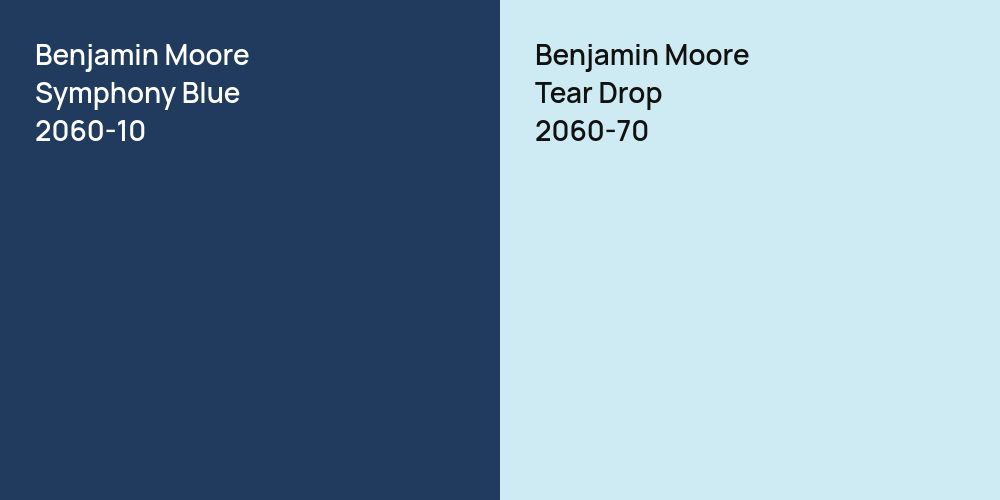 Benjamin Moore Symphony Blue vs. Benjamin Moore Tear Drop