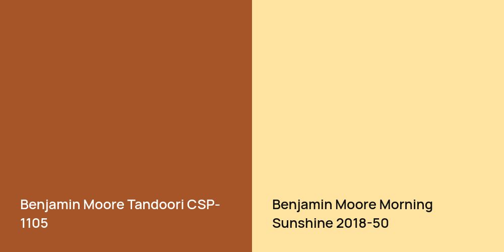 Benjamin Moore Tandoori vs. Benjamin Moore Morning Sunshine