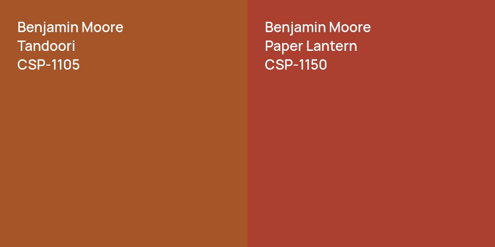 Benjamin Moore Tandoori vs. Benjamin Moore Paper Lantern