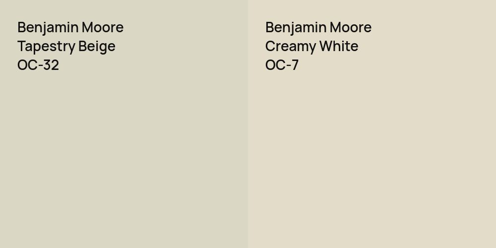 Benjamin Moore Tapestry Beige vs. Benjamin Moore Creamy White