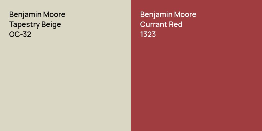 Benjamin Moore Tapestry Beige vs. Benjamin Moore Currant Red