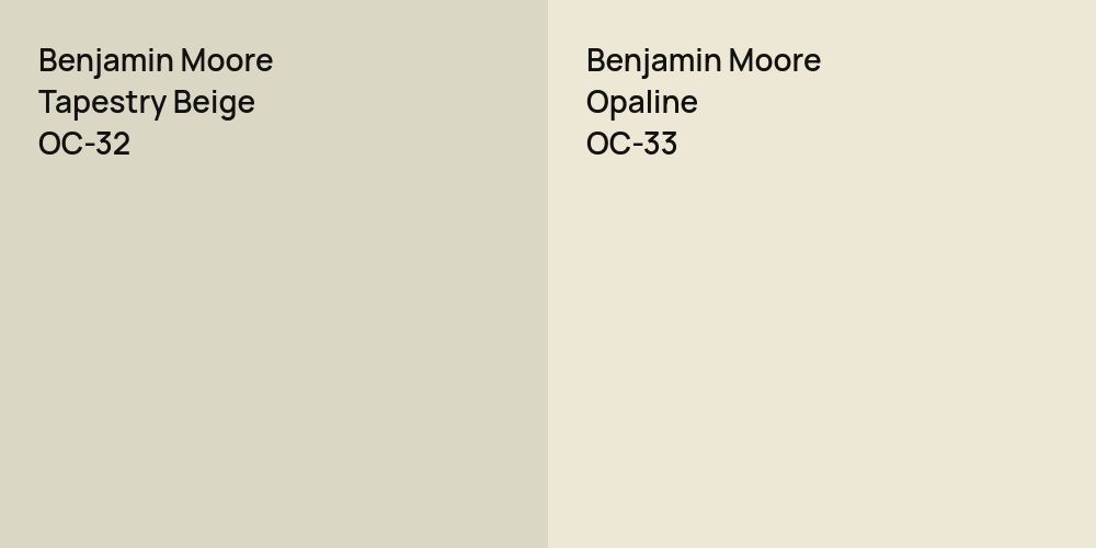 Benjamin Moore Tapestry Beige vs. Benjamin Moore Opaline