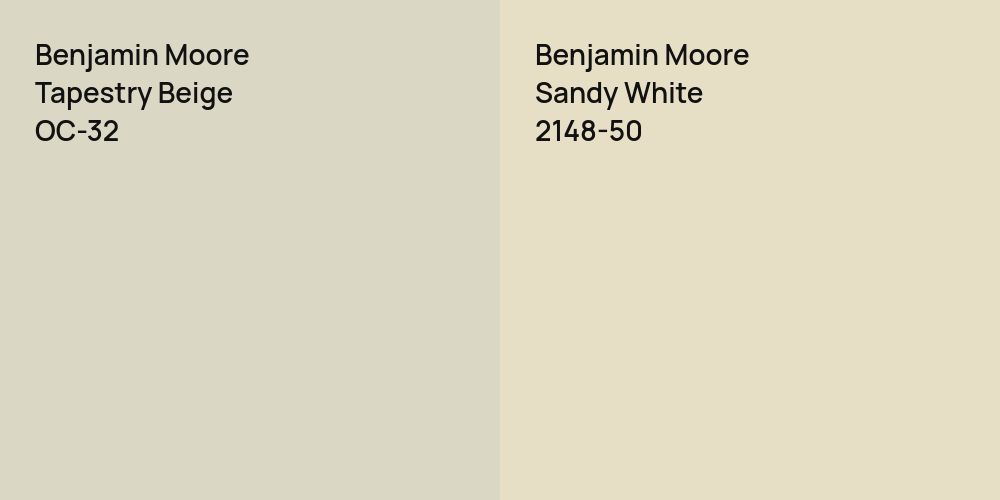 Benjamin Moore Tapestry Beige vs. Benjamin Moore Sandy White