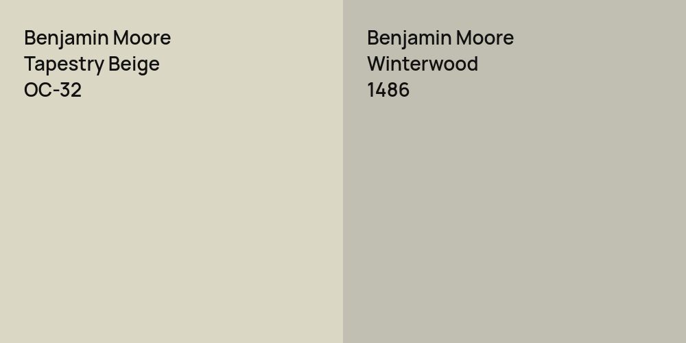 Benjamin Moore Tapestry Beige vs. Benjamin Moore Winterwood