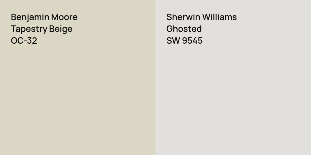 Benjamin Moore Tapestry Beige vs. Sherwin Williams Ghosted