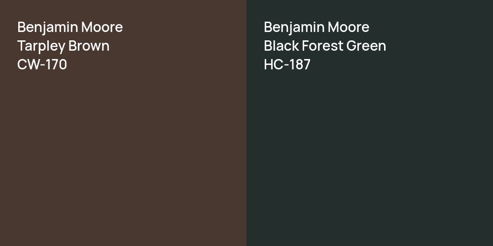 Benjamin Moore Tarpley Brown vs. Benjamin Moore Black Forest Green