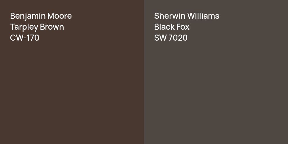 Benjamin Moore Tarpley Brown vs. Sherwin Williams Black Fox