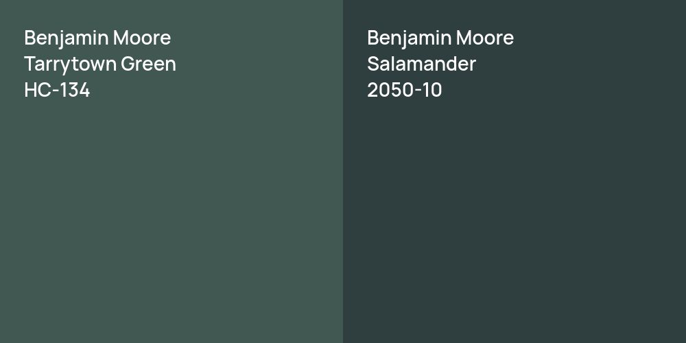 Benjamin Moore Tarrytown Green vs. Benjamin Moore Salamander