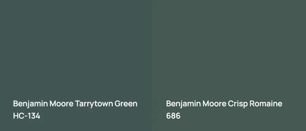 Benjamin Moore Tarrytown Green HC-134 vs Benjamin Moore Crisp Romaine 686