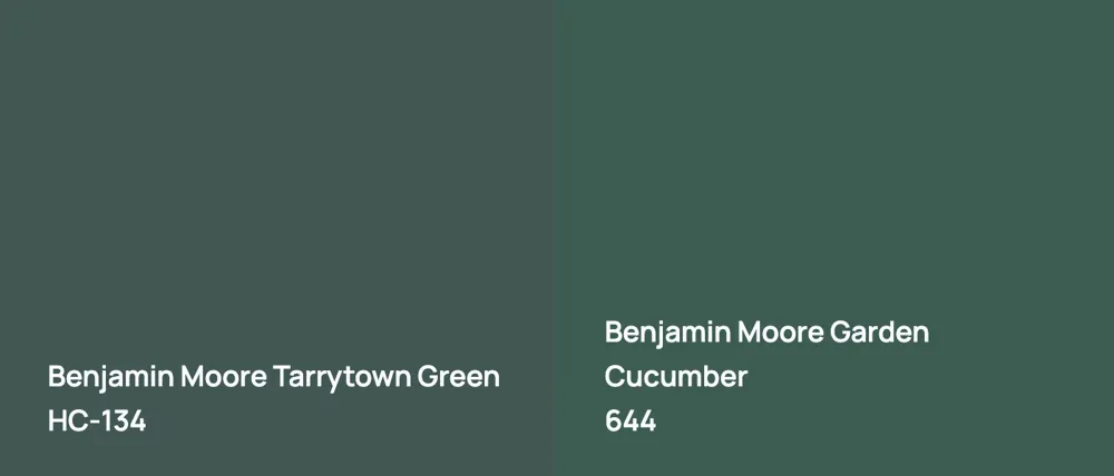 Benjamin Moore Tarrytown Green HC-134 vs Benjamin Moore Garden Cucumber 644
