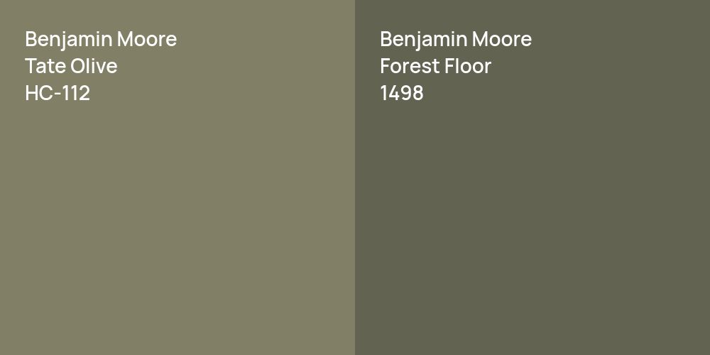 Benjamin Moore Tate Olive vs. Benjamin Moore Forest Floor