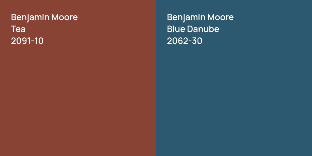 Benjamin Moore Tea vs. Benjamin Moore Blue Danube