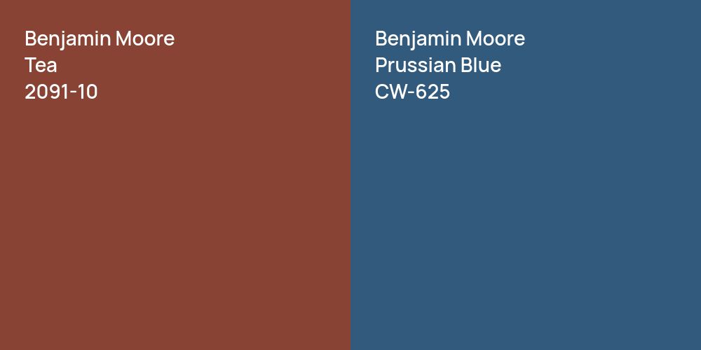 Benjamin Moore Tea vs. Benjamin Moore Prussian Blue