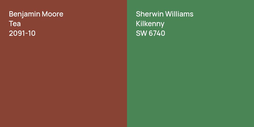 Benjamin Moore Tea vs. Sherwin Williams Kilkenny