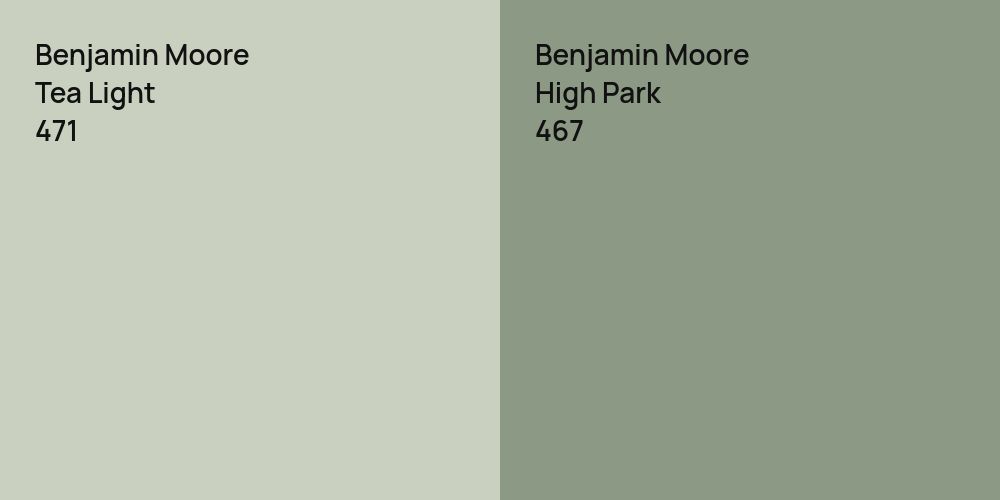 Benjamin Moore Tea Light vs. Benjamin Moore High Park