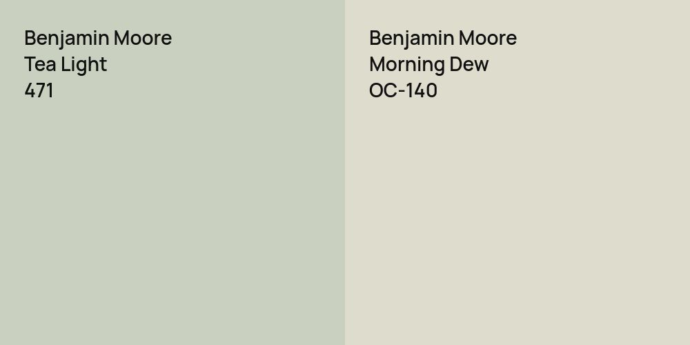 Benjamin Moore Tea Light vs. Benjamin Moore Morning Dew