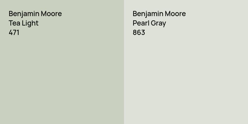 Benjamin Moore Tea Light vs. Benjamin Moore Pearl Gray