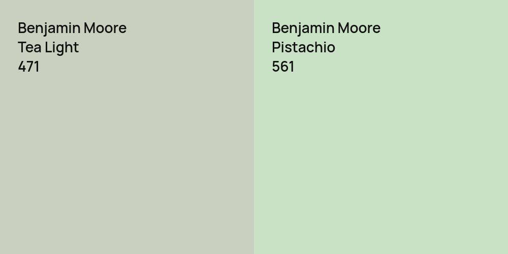 Benjamin Moore Tea Light vs. Benjamin Moore Pistachio