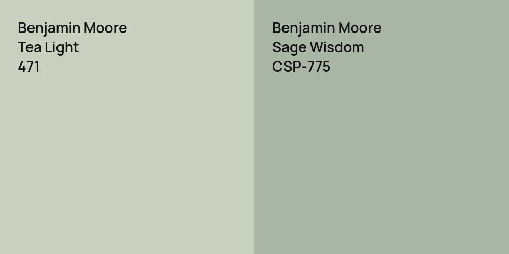 Benjamin Moore Tea Light vs. Benjamin Moore Sage Wisdom